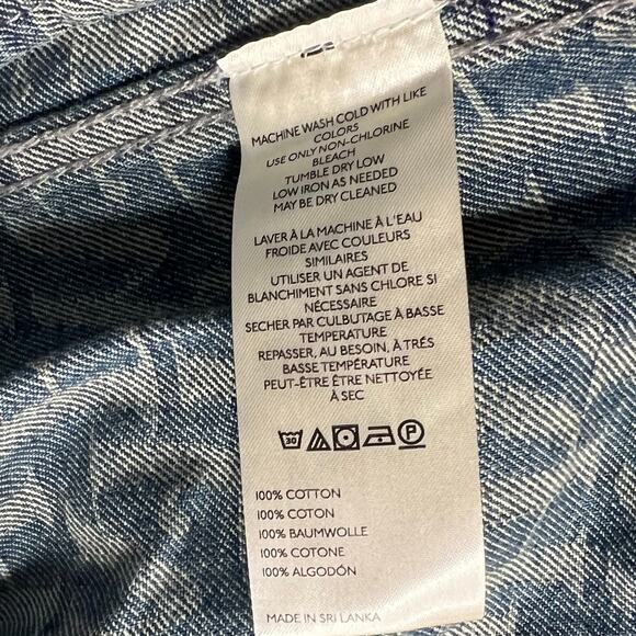 We The Free People Jacquard Letters Denim Jacket Size Medium - Picture 8 of 10